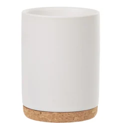 Gobelet céramique blanc avec fond liège