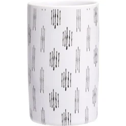 Gobelet céramique céramique blanc et noir motif trait Ø6xH10,5cm