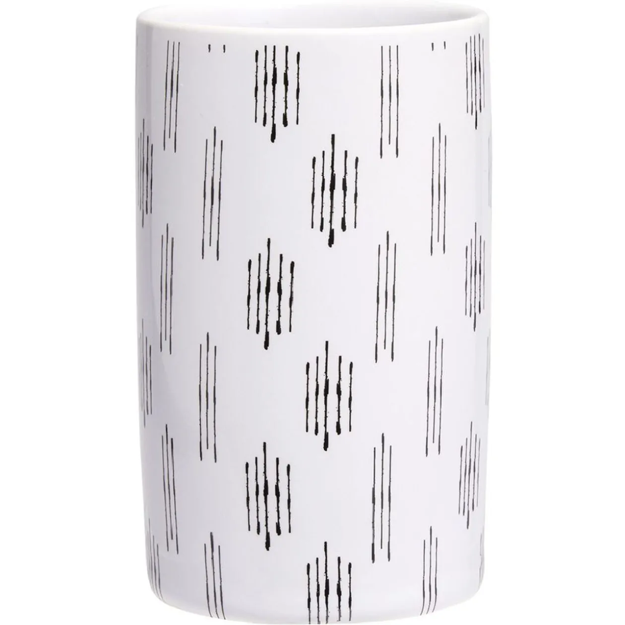 Gobelet céramique céramique blanc et noir motif trait Ø6xH10,5cm