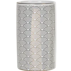 Gobelet céramique motif écaille blanc doré