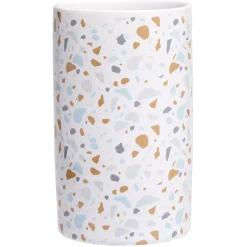 Gobelet céramique motif terrazzo blanc et bleu Ø6xH10,5cm