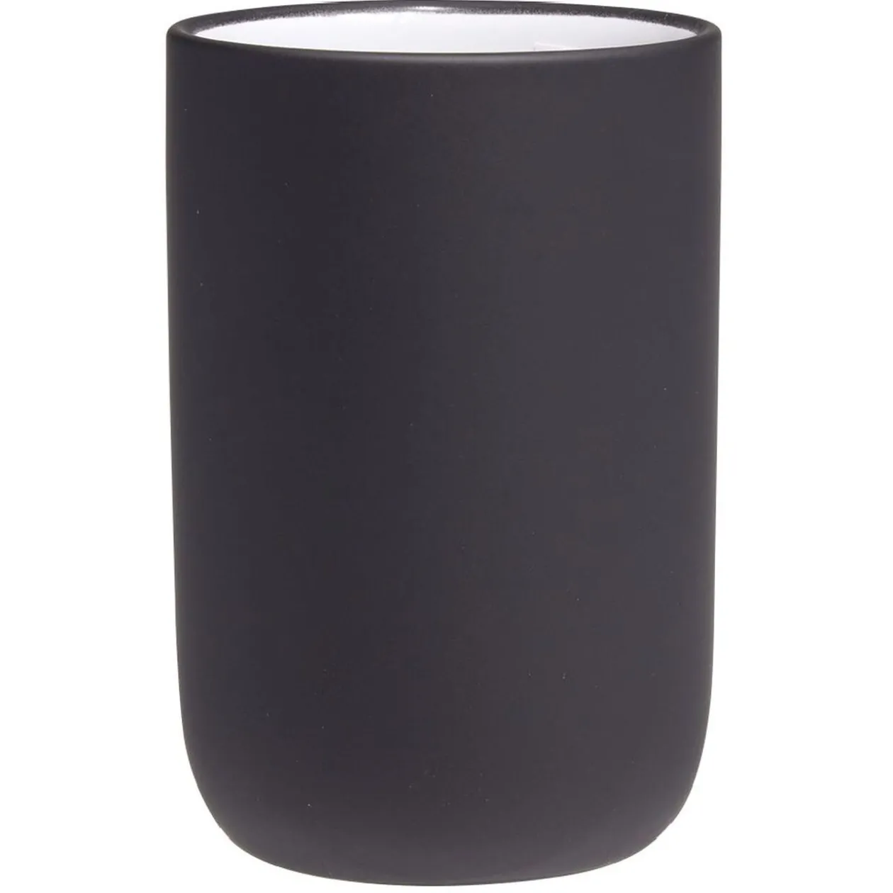 Gobelet céramique noir intérieur blanc Ø6,8xH10cm