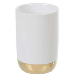 Gobelet de savon céramique blanc cuivre