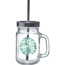 Gobelet en verre avec couvercle et paille assortie 400 ml