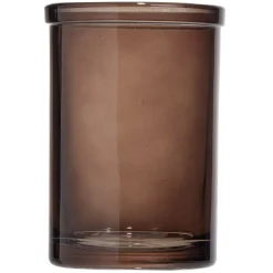 Gobelet en verre transparent ambre brun Ø7,5xH10,5cm