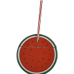 Gobelet plastique et paille en forme de pastèque