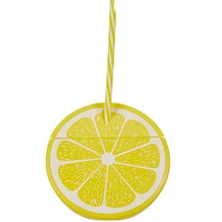 Gobelet plastique et paille en forme de citron