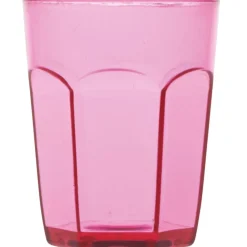Gobelet plastique rigide rose transparent x6