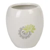 Gobelet salle de bain blanc fleur zen