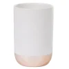 Gobelet salle de bain blanc rose gold