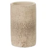 Gobelet salle de bain ciment gravé beige