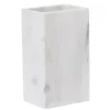 Gobelet salle de bain céramique blanc effet marbre