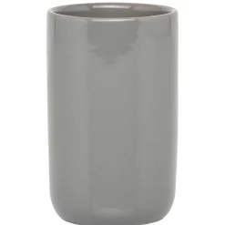 Gobelet salle de bain céramique uni gris