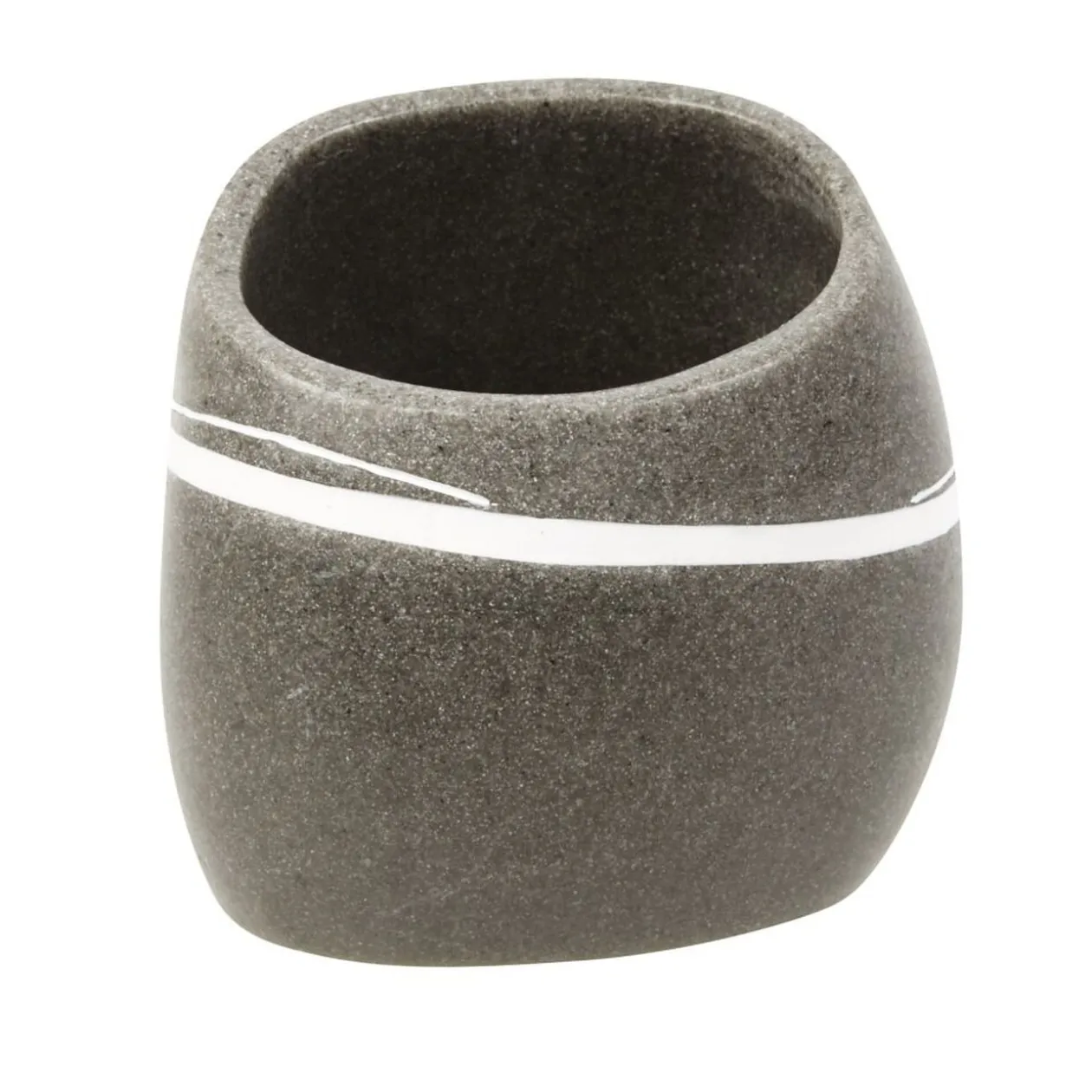 Gobelet salle de bain galet gris