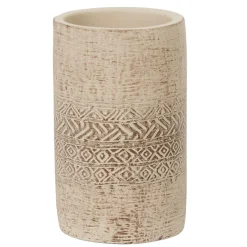 Gobelet salle de bain gravé beige