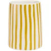 Gobelet salle de bain rayure jaune et blanc Sunflow en grès Ø8xH10,2cm