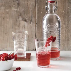 Gobelet strie embossée inscription Since 1825 transparent x3