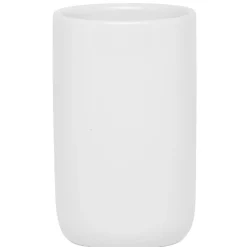 Gobelet verre à dent céramique uni blanc