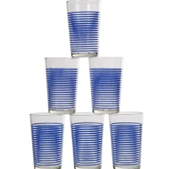 Gobelet verre rayé multicolore assorti x6