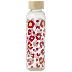 Gourde bouteille en verre avec bouchon bambou 500ml Ø6,5xH22cm