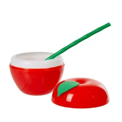 Gourde plastique et paille pomme