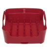 Égouttoir à vaisselle 3 compartiments rouge
