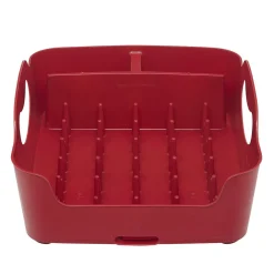 Égouttoir à vaisselle 3 compartiments rouge
