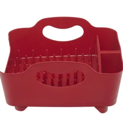 Égouttoir à vaisselle 3 compartiments rouge