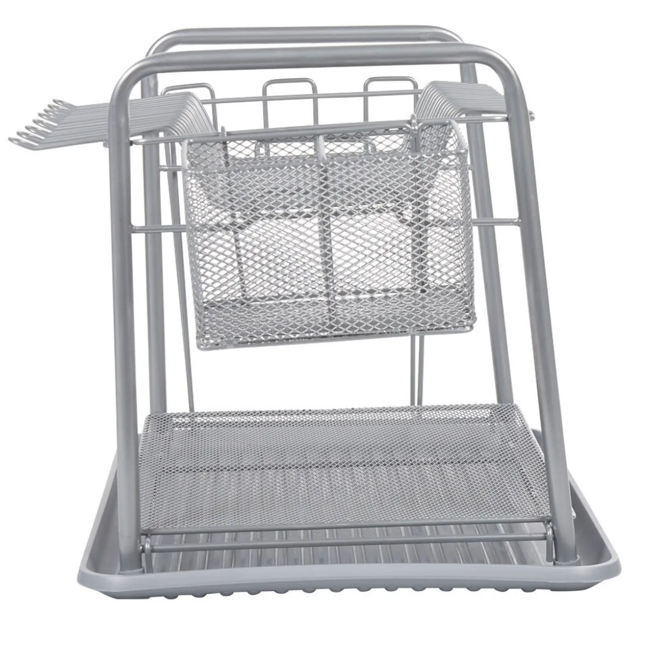 Égouttoir à vaisselle métallique gris