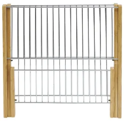 Égouttoir à vaisselle pliable bambou et métal
