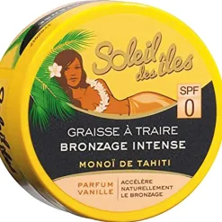 Graisse à traire bronzage intense Monoï de Tahiti parfum coco SPF0
