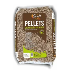 Granulés de bois pellets 15kg Génie du Feu qualité supérieure