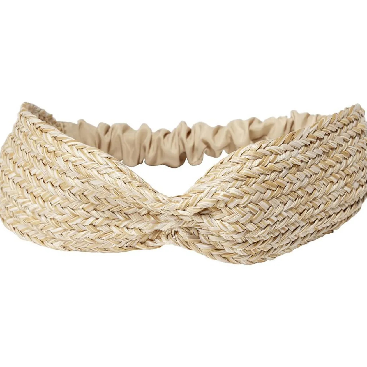 Headband bandeau d'été style paille beige Ø12cm
