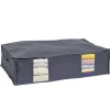 Housse de rangement dessous de lit Gris - L65 x l45 x H15,5 cm