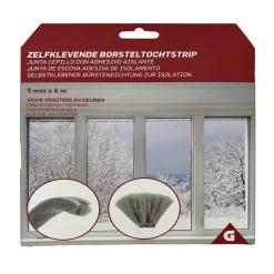 Joint brosse adhésif d'isolation pour porte et fenêtre 9mmx6m blanc