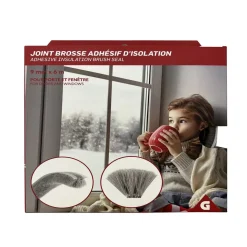 Joint brosse adhésif d'isolation pour porte et fenêtre 9mmx6m blanc