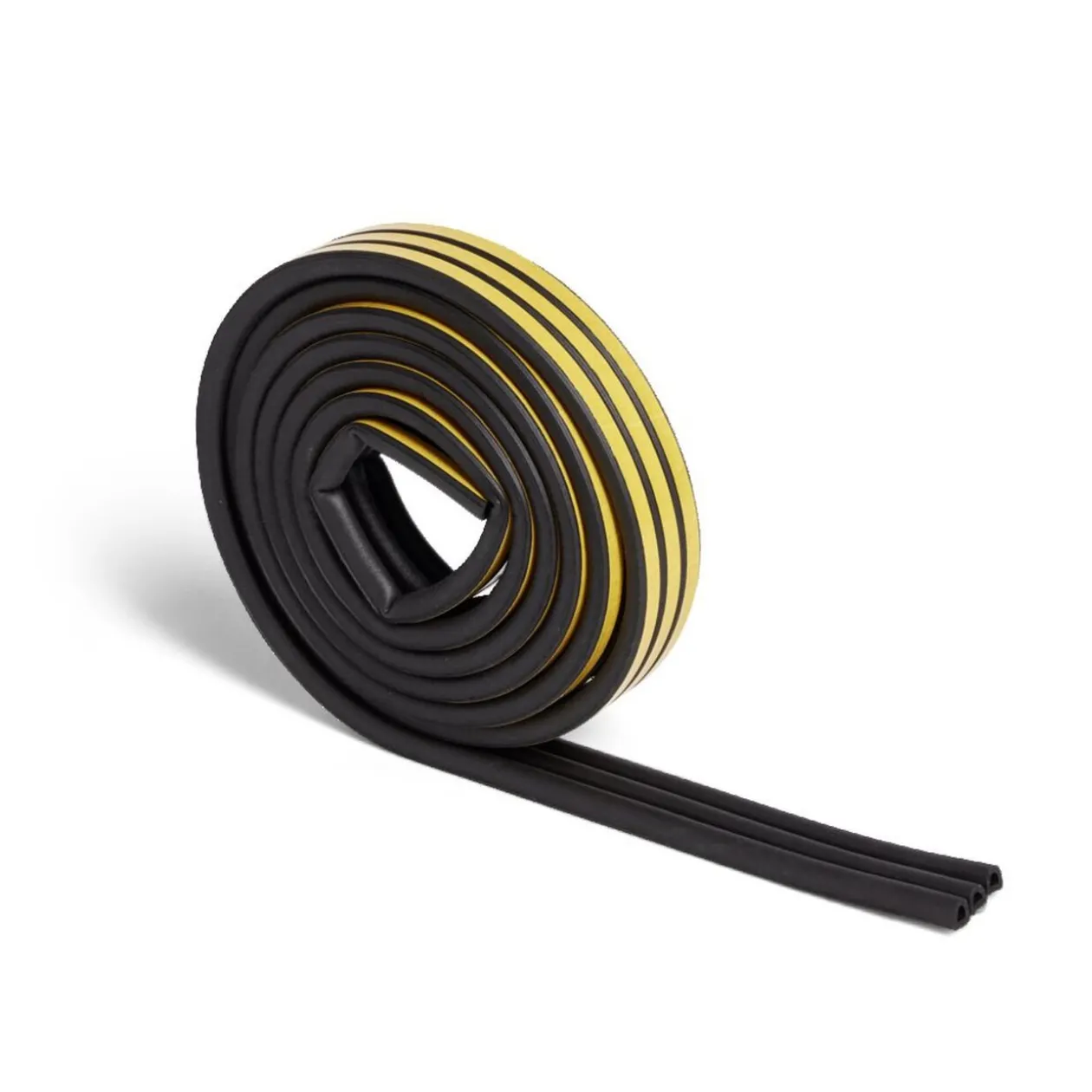 Joint d'isolation adhésif rond pour porte et fenêtre 9mm L7,5m noir
