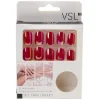 Kit de faux ongles en acrylique rose foncé effet miroir