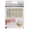 Kit de faux ongles en acrylique blanc effet miroir