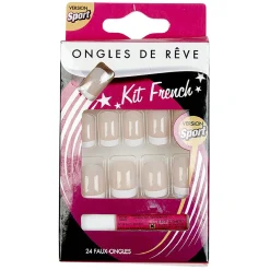 Kit de faux ongles style French manucure