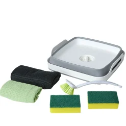 Kit de ménage bassine brosse chiffons éponges