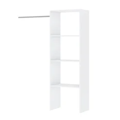 Kit dressing Layda blanc 4 étagères et 1 tringle