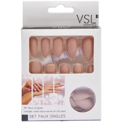 Kit faux ongles couleur mat marron x24