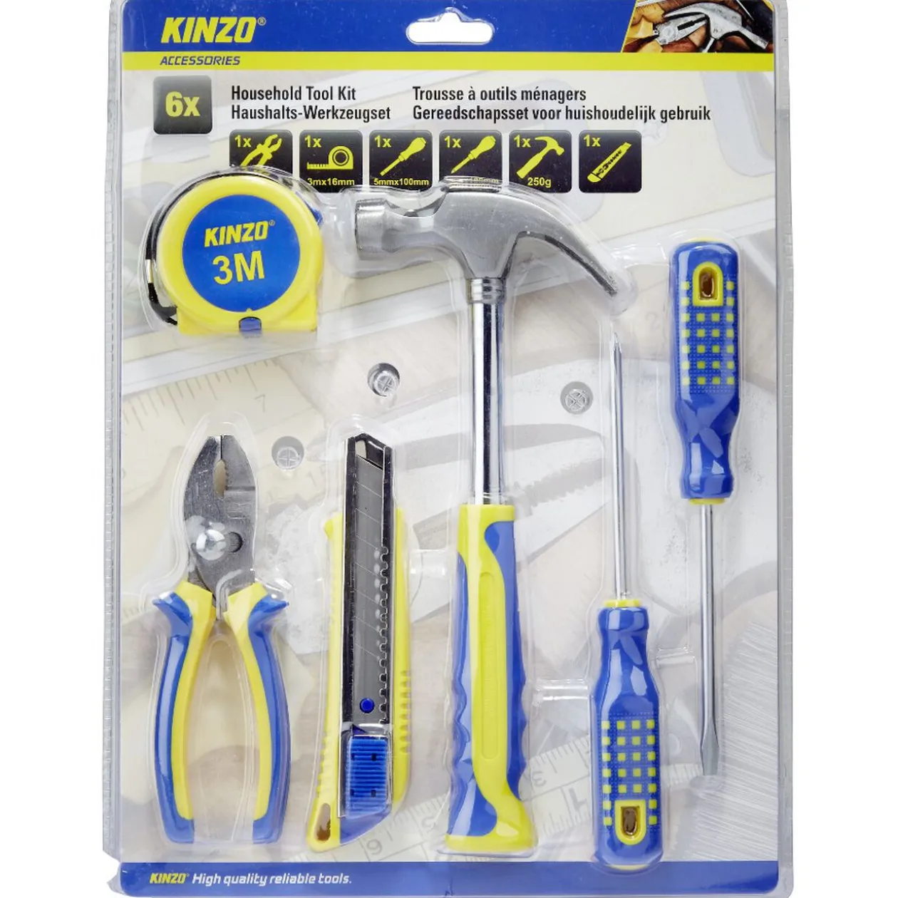 Kit outils de bricolage les essentiels 6 pièces