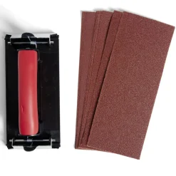 Kit ponceuse manuelle et 10 papiers abrasifs
