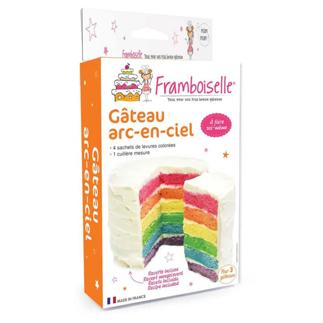 Kit préparation gâteau arc-en-ciel