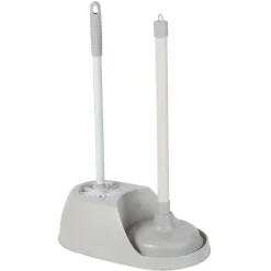 Kit WC 2 en 1 brosse et ventouse gris