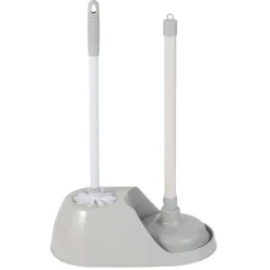 Kit WC 2 en 1 brosse et ventouse gris
