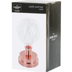 Lampe ampoule transparent et cuivre