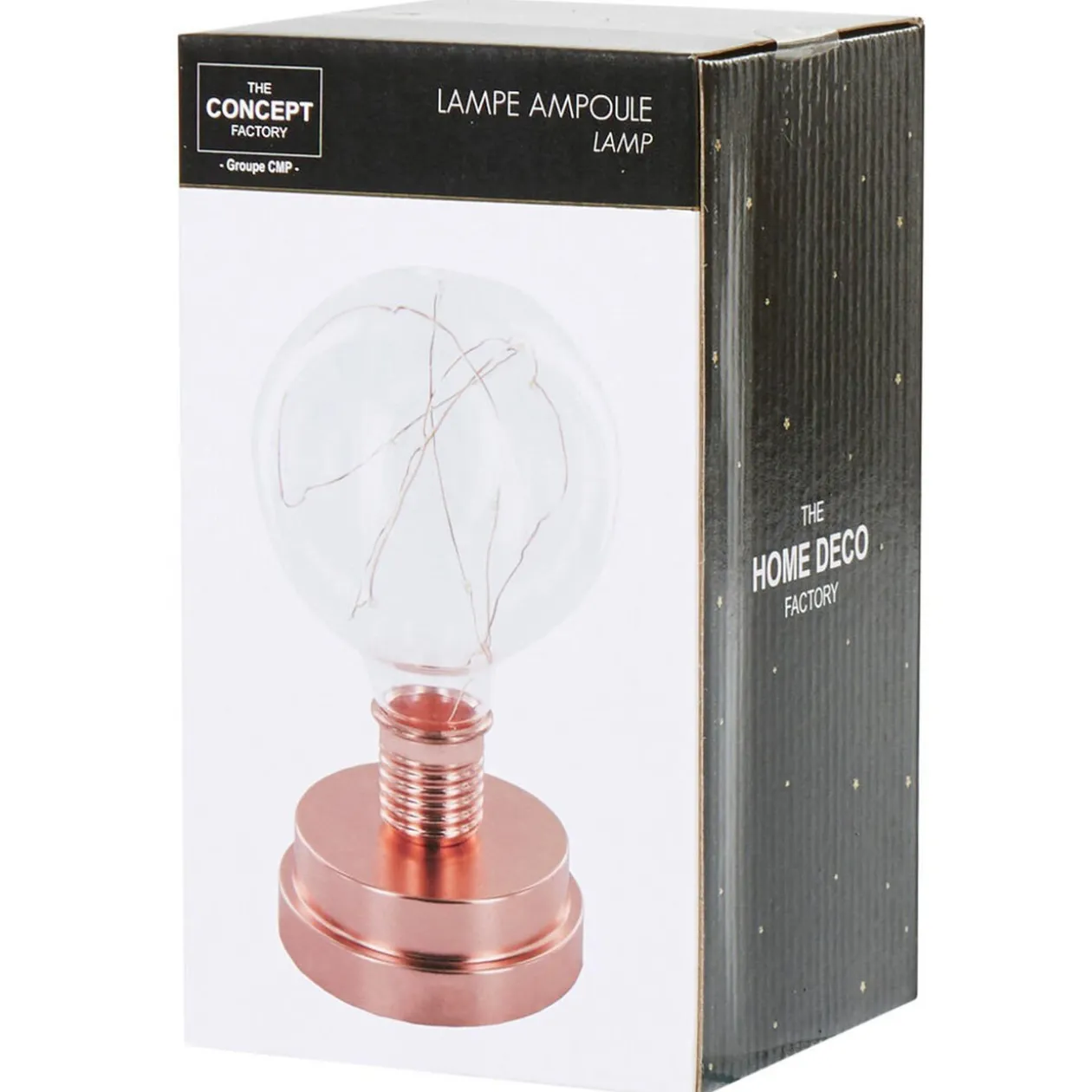 Lampe ampoule transparent et cuivre